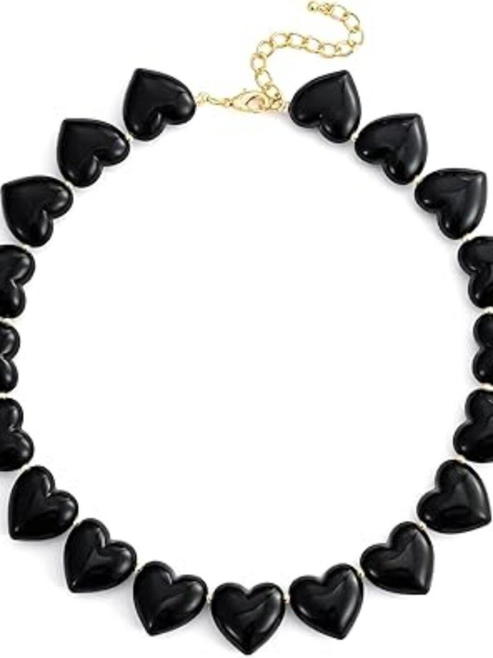 NEW Black Goth Acrylic Heart Choker Necklace Punk Chunky Necklace Gothic‎
